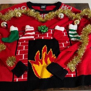 Ugly christmas sweater size large broken bulb
